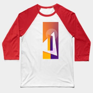 Orange Geometric pop abstract Baseball T-Shirt